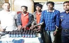 হবিগঞ্জ মাধবপুরে ভারতীয় মদসহ ৩ মাদক ব্যবসায়ী আটক