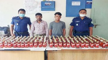কোম্পীনগঞ্জে মদসহ ২ মাদক ব্যবসায়ী আটক
