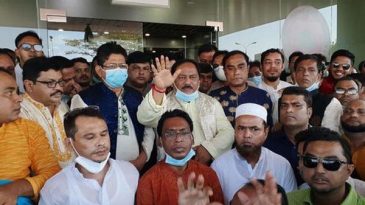 সিলেটে এসে অভ্যর্থনা পেলেন কেন্দ্রীয় স্বেচ্ছাসেবক লীগের সভাপতি ও সম্পাদক