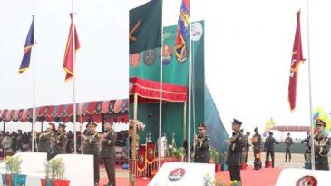 সিলেট সেনানিবাসে চারটি ইউনিটের পতাকা উত্তোলন করলেন সেনাপ্রধান