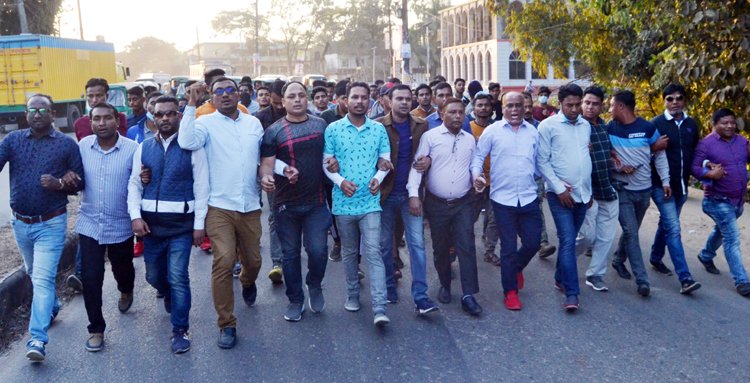 সিলেট সদর উপজেলা যুবদলের নবগঠিত কমিটির আনন্দ মিছিল