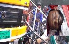 বেপরোয়া ট্রাকে পিষ্ট ভ্যানচালক