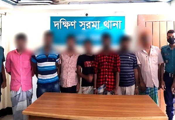 দক্ষিণ সুরমা থেকে ৭ জুয়াড়ি আটক