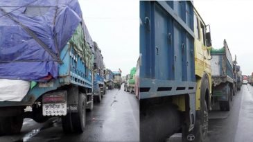 মহাসড়কে দীর্ঘ যানজট, দুর্ভোগে যাত্রী ও চালক