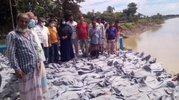রুস্তমপুরে সুরমা নদীর ভয়াবহ নদীভাঙ্গন