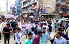 সিলেটে বিদ্রোহী ছাত্রলীগ নেতাকর্মীদের বিশাল শোডাউন