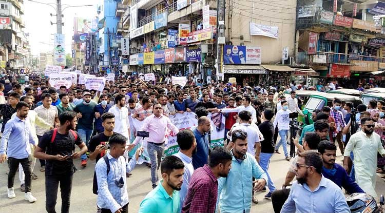 সিলেটে বিদ্রোহী ছাত্রলীগ নেতাকর্মীদের বিশাল শোডাউন