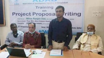 সিলেটে এডাবের তিন দিনব্যাপী প্রকল্প প্রস্তাবনা প্রশিক্ষণ