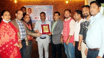 শ্রীমঙ্গল উপজেলা শাখার সাধারণ সম্পাদক নির্বাচিত হওয়ায় শ্রী শ্রীপদ দেব-কে সংবর্ধনা