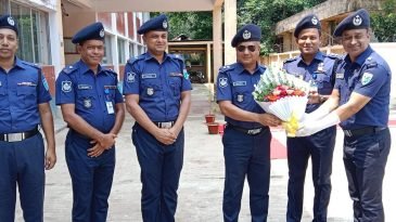 মৌলভীবাজার জেলার পুলিশ সুপার কমলগঞ্জ থানা পরিদর্শন