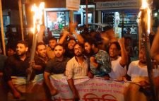 মৌলভীবাজার জেলা ছাত্রদলের শহরের বিভিন্ন এলাকা মশাল মিছিল