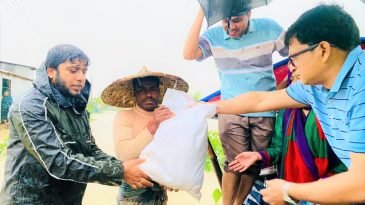 জুড়ী এবং বড়লেখা উপজেলার দুর্গত এলাকা পরিদর্শন ও ত্রাণ বিতরণ
