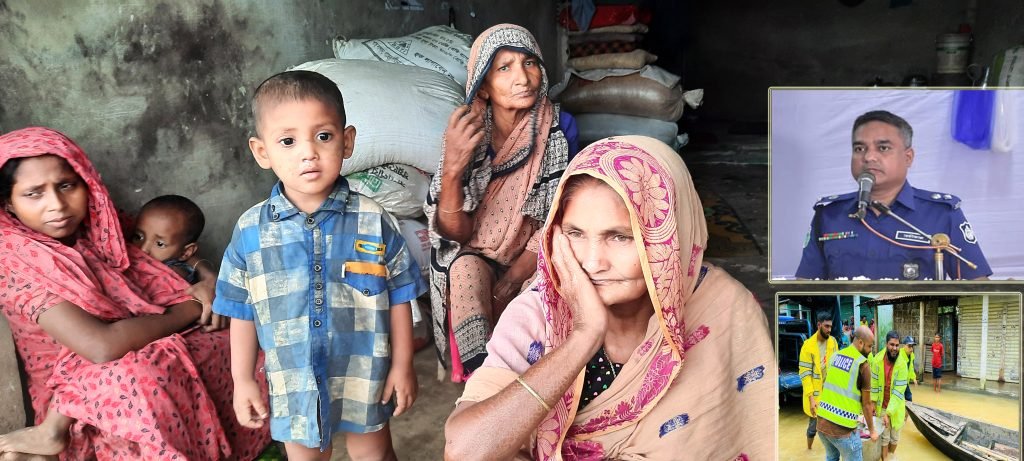 বন্যার্তদের পাশে মৌলভীবাজারে পুলিশ সুপার মোহাম্মদ জাকারিয়া : বন্যার্তদের  মাঝে ২৫০০ প্যাকেট শুকনো খাবার ও  চাল বিতরণ