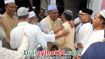 লাউয়াইয়ে জুমা শেষে দোয়া চাইলেন আনোয়ারুজ্জামান