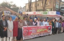বাংলাদেশ হিন্দু বৌদ্ধ খ্রিষ্টান ঐক্য পরিষদ সিলেট মহানগর’র মানববন্ধন ও প্রতিবাদ সমাবেশ