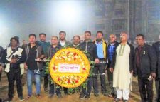 মৌলভীবাজার একুশের প্রথম প্রহরে শহীদ মিনারে শ্রদ্ধা টেলিভিশন সাংবাদিক ফোরাম