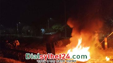 আগুন জ্বালিয়ে রেলপথ অবরোধ করলেন রাবি শিক্ষার্থীরা