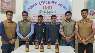 ডিবির অভিযানে বিদেশি মদসহ আটক ২