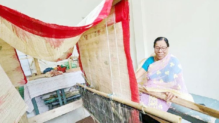 কলাগাছের তন্তু থেকে শাড়ী বানিয়ে আলোচনায় রাধাবতী দেবী