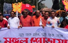 মৌলভীবাজারেবাংলা নববর্ষ উপলক্ষে প্রশাসনের আয়োজনে মঙ্গল শোভাযাত্রা