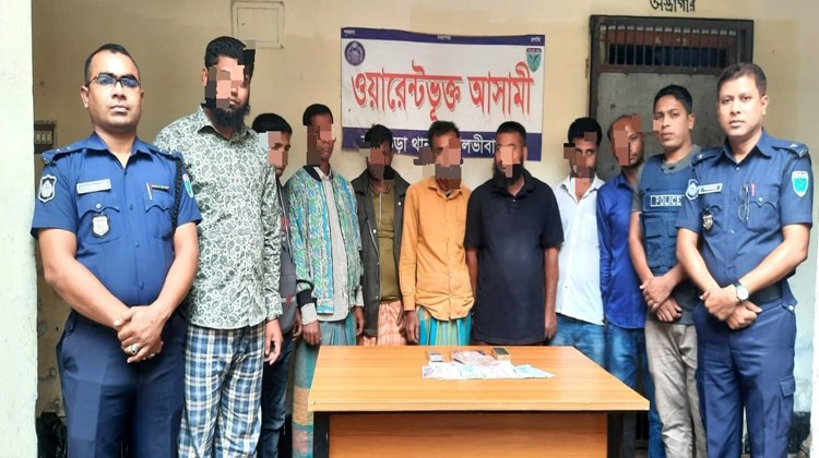 কুলাউড়ায় জুয়ার আসর থেকে ৮ জুয়ারি আটক, নগদ ২০ হাজার ৫শ টাকা জব্দ