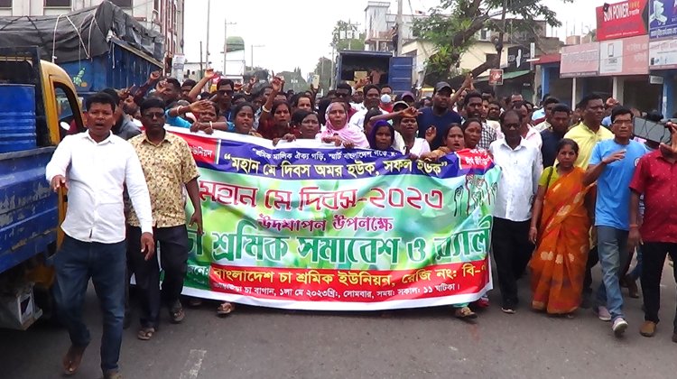 বাংলাদেশ চা শ্রমিক ইউনিয়নের উদ্যোগে ভাড়াউড়া চা বাগানে মে দিবস পালিত