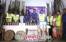 শান্তিগঞ্জ থেকে বিপুল পরিমাণ লাঠিসোটা ও মাদক উদ্ধার