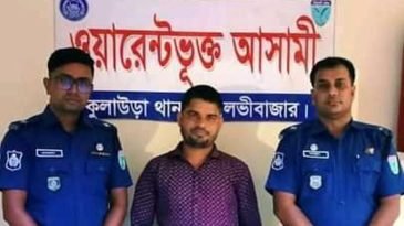 কুলাউড়ায় কুখ্যাত রাবার ও গাছ চোর  শাহেল খানকে গ্রেফতার 