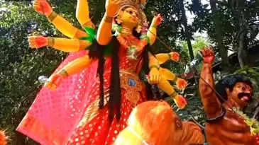 শেষ হলো শারদীয় দুর্গোৎসব দেবী বিসর্জন দিয়ে