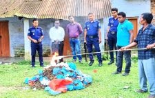 কুলাউড়ায় ৮ লাখ টাকার গাঁজা পুড়িয়ে ধ্বংস