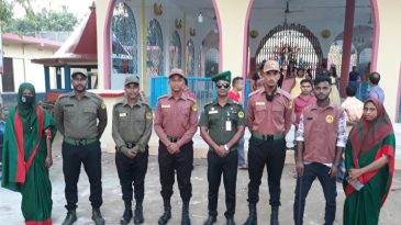 আনসার ও ভিডিপি সদস্যদের সঠিকভাবে দায়িত্ব পালন নিশ্চিতে পূজা মন্ডপ পরিদর্শন