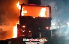 সিলেটে বিভিন্ন ভোট কেন্দ্রের সামনে আগুন