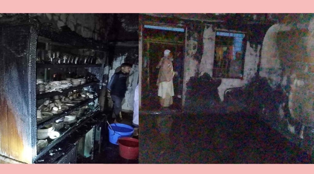 ফেসবুকে স্ট্যাটাস দেওয়ায় ছাত্রশিবির কর্মী জুনেদ আহমদের বাড়িতে আগুন