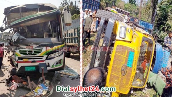 জৈন্তাপুরে পর্যটকবাহী বাস-ট্রাকের মুখোমুখি সংঘর্ষে শিশু নিহত