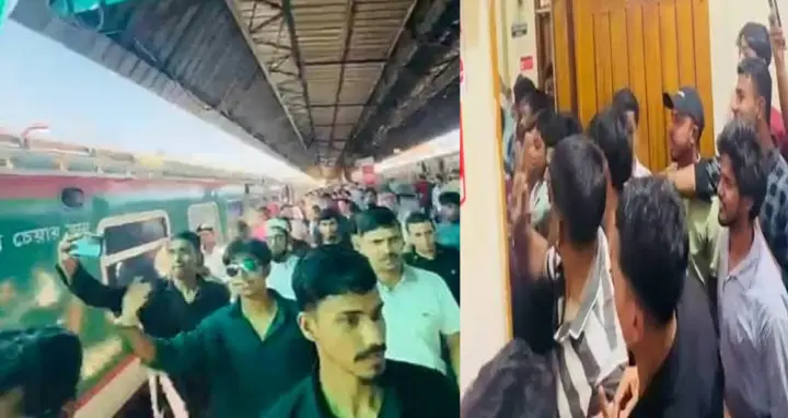 সিলেটগামী ট্রেন ছাড়তে ৩ ঘণ্টা দেরি, স্টেশনে বিক্ষোভ