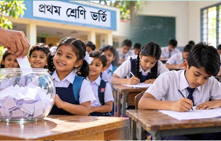 প্রথম শ্রেণিতে লটারি, দ্বিতীয় থেকে নবমে ভর্তিতে পরীক্ষা