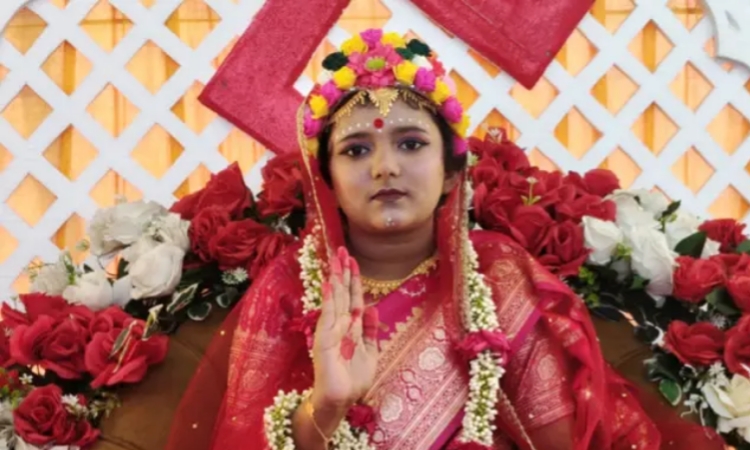 হবিগঞ্জের বাহুবলে শচী অঙ্গন ধামে কুমারী পূজা অনুষ্ঠিত